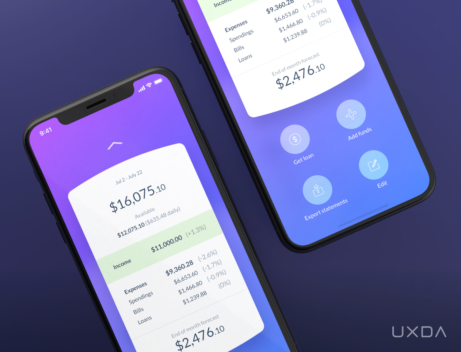 ux case study design mobile bank banking super app income expenses overview